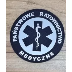 Emblemat okrągły na lewy rękaw PAŃSTWOWE RATOWNICTWO MEDYCZNE