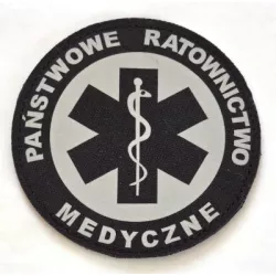 Emblemat okrągły 9 cm PAŃSTWOWE RATOWNICTWO MEDYCZNE